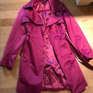 Pink satin Bebe trench coat
